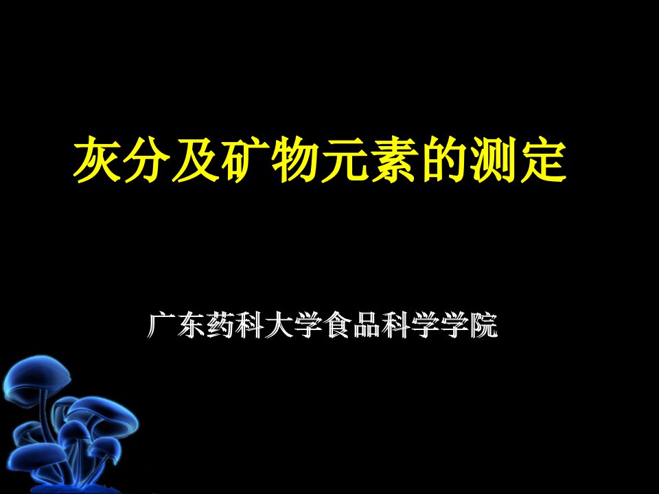 食品理化检验灰分及矿物元素的测定