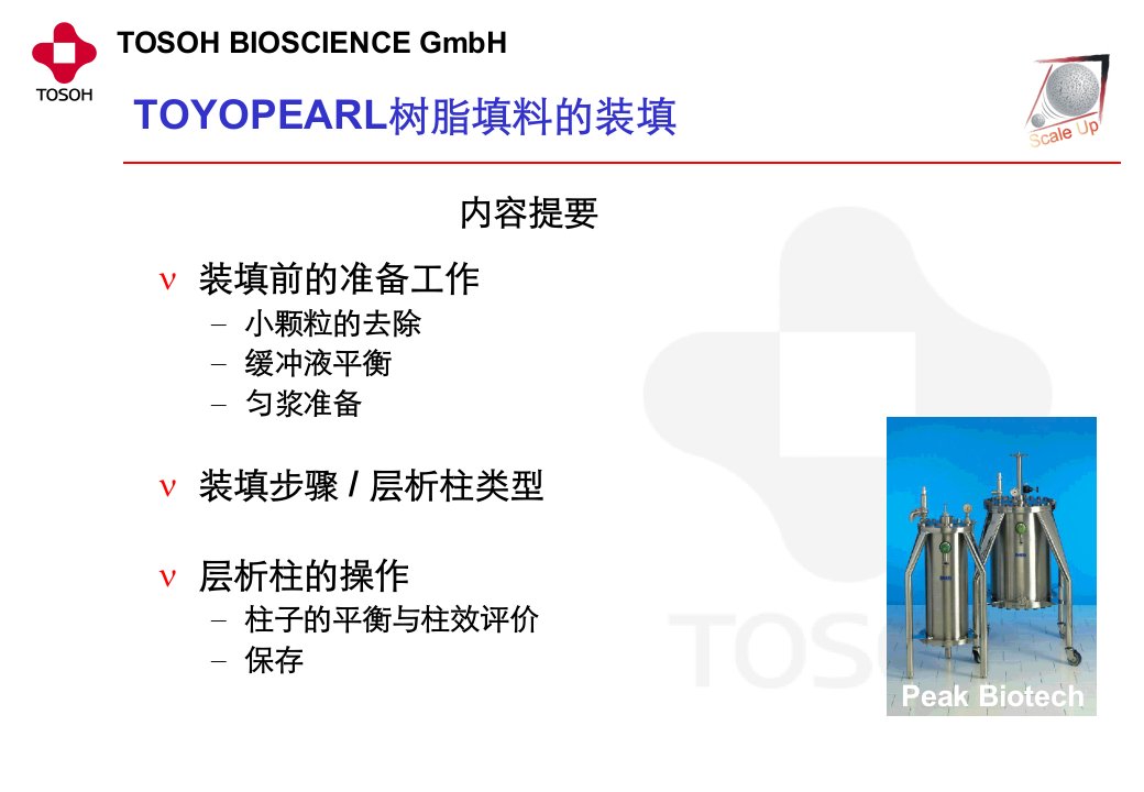 大小型层析柱的装填实践介绍中文ppt课件