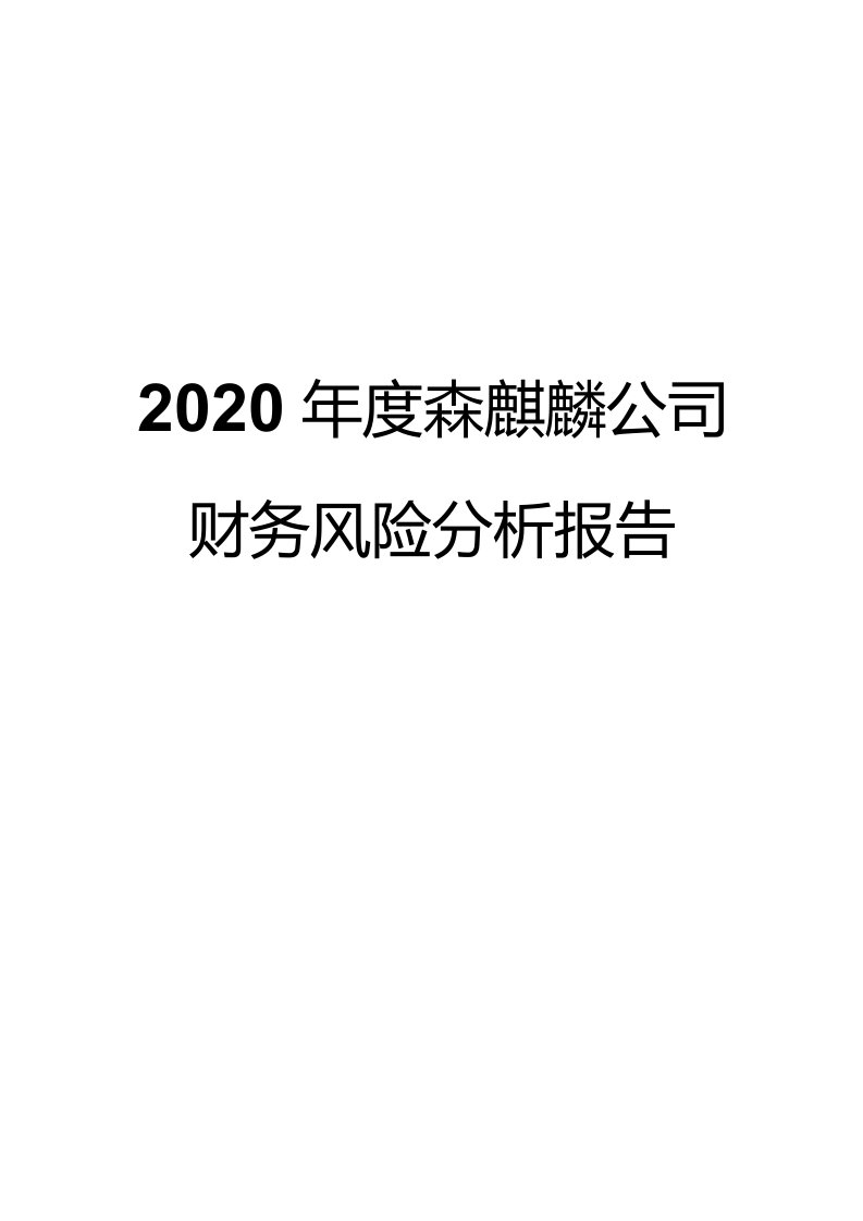 2020年度森麒麟公司财务风险分析报告