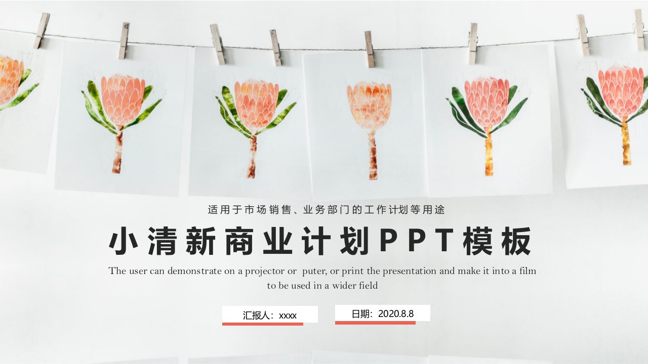 小清新商业计划书PPT模板