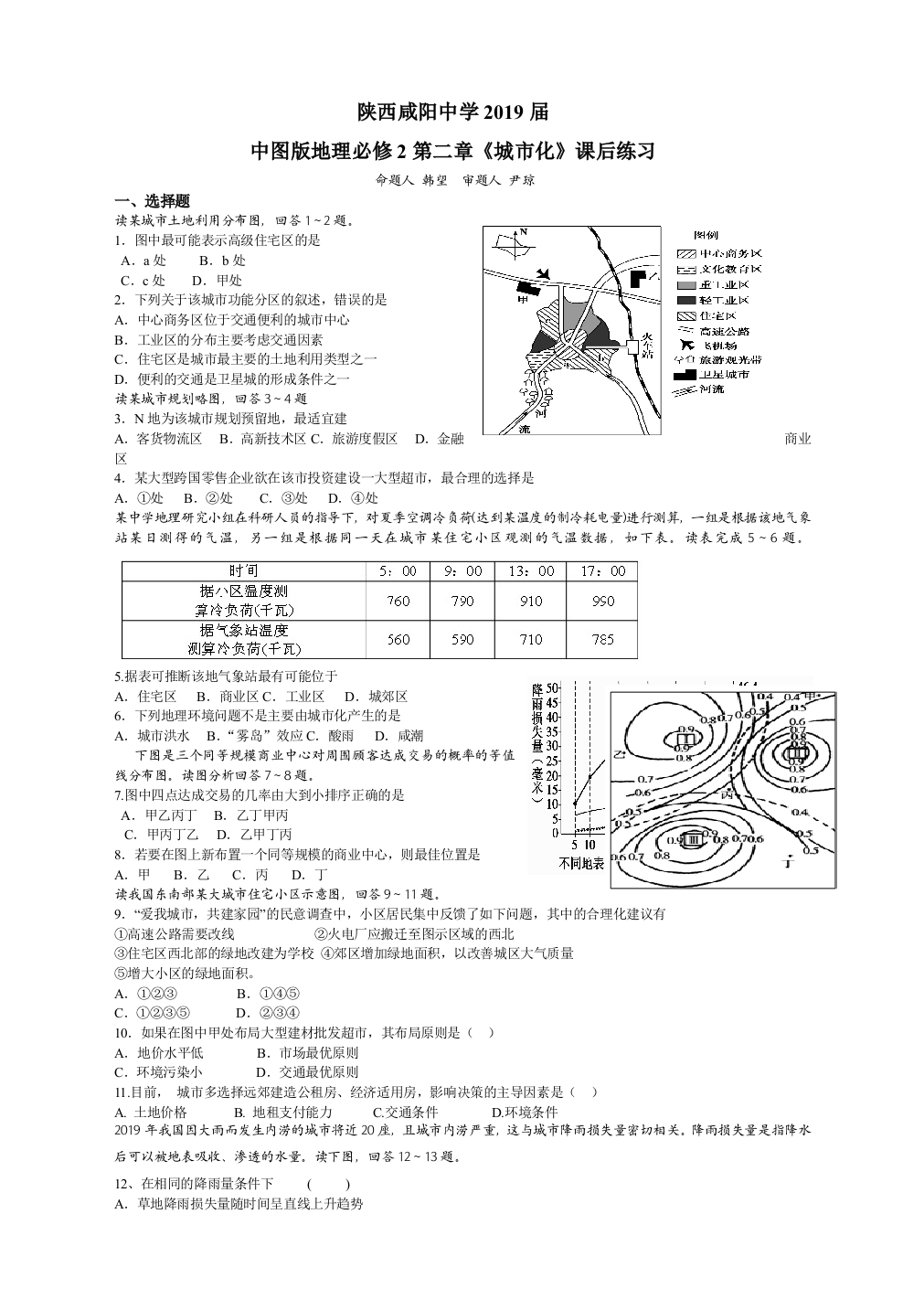 陕西咸阳中学2019届