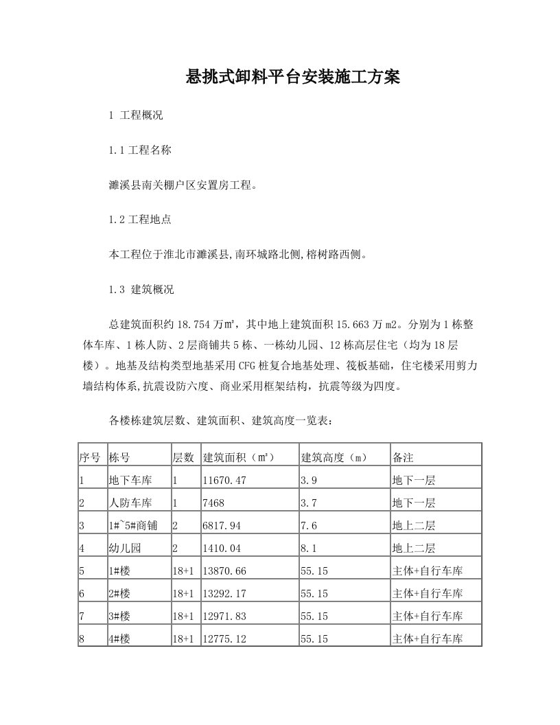 悬挑式卸料平台