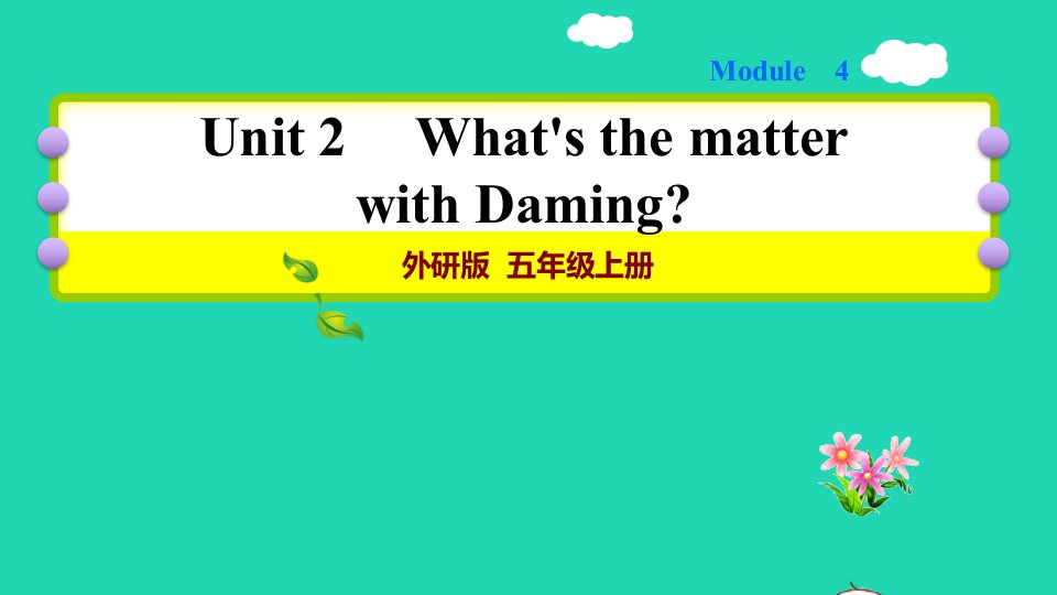 2021秋五年级英语上册Module4Unit2What'sthematterwithDaming习题课件外研版三起