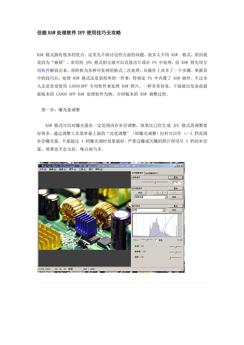 佳能raw处理软件dpp使用技巧全攻略