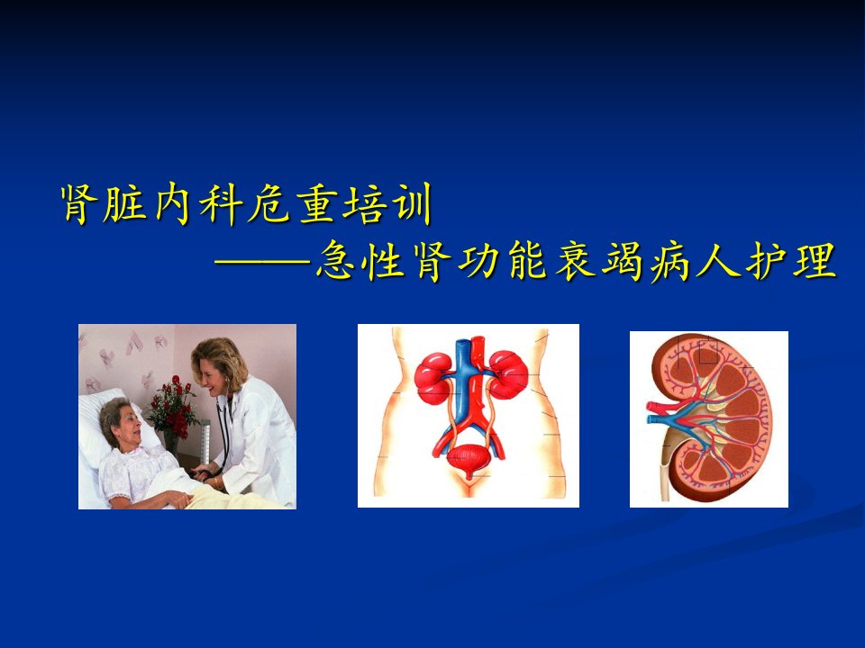 肾脏科危重症急性肾衰竭护理ppt医学演示文稿