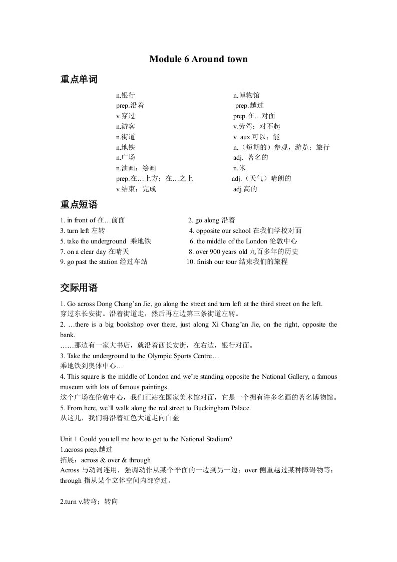 外研社初一英语下module