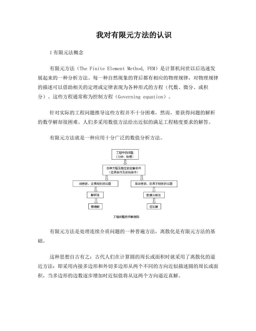 对有限元方法的认识