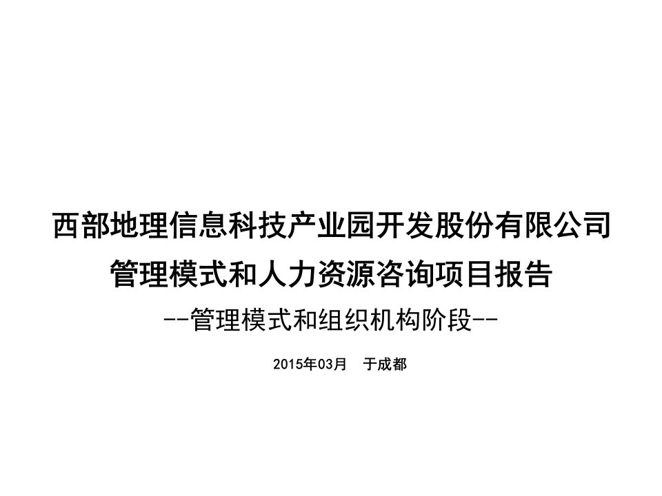 股份有限公司咨询项目-管理模式及组织机构报告