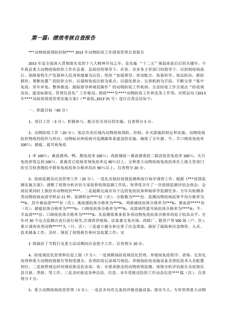 绩效考核自查报告[修改版]