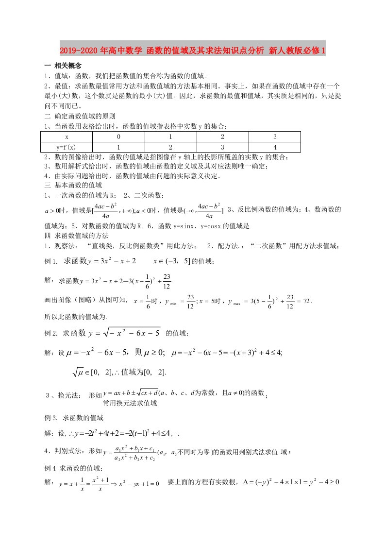 2019-2020年高中数学