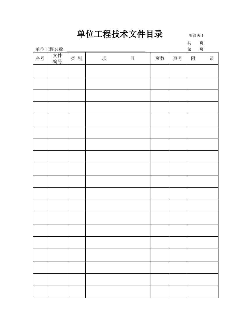 技术资料用表格表样(1)