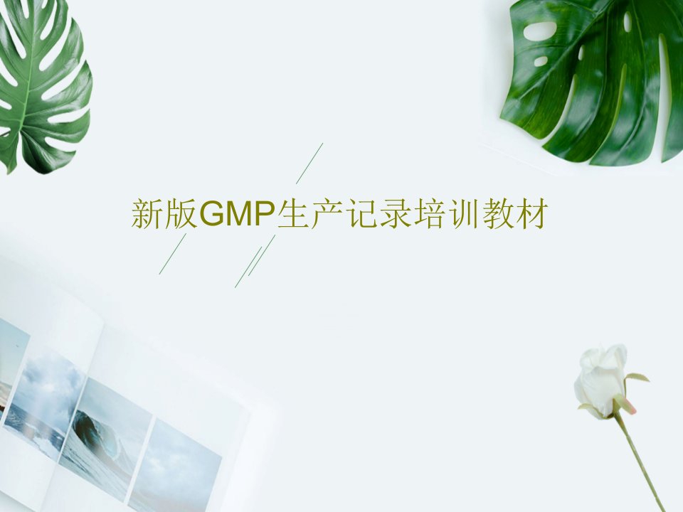 新版GMP生产记录培训教材38页PPT