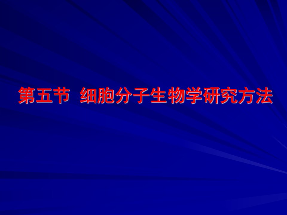 五节细胞分子生物学研究方法