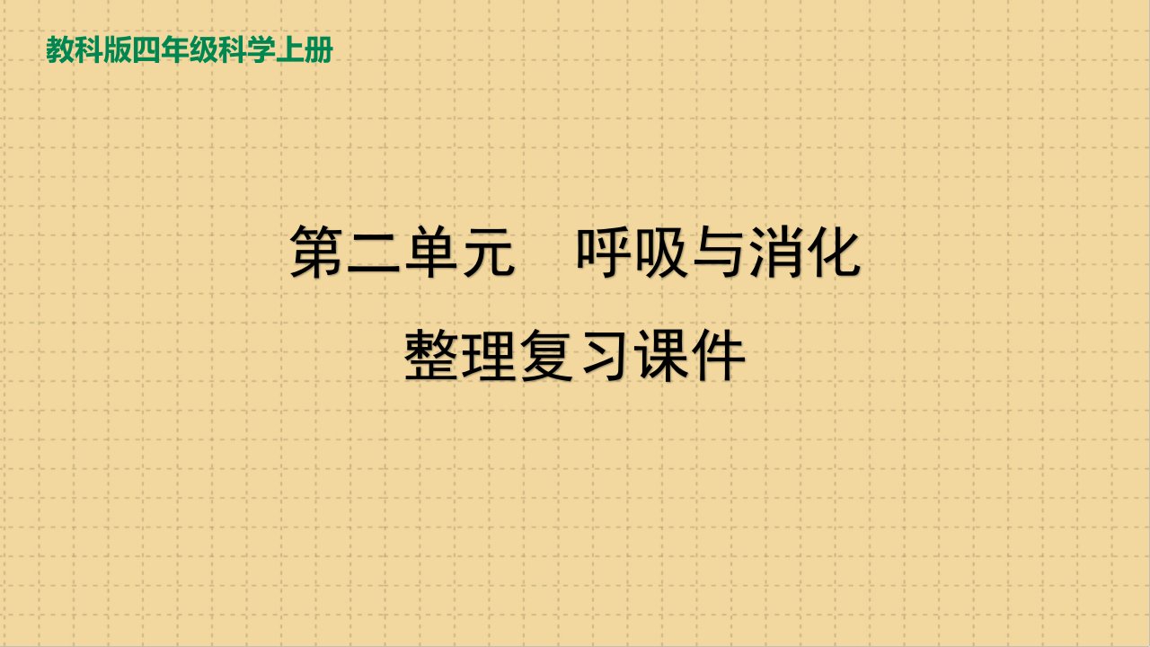 教科版四年级科学上册第二单元复习课件(呼吸与消化)