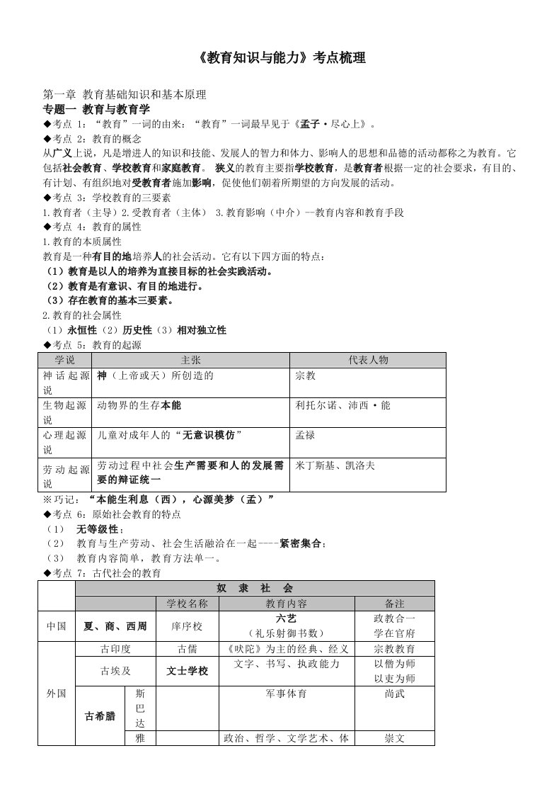 教师招聘考试-教育学心理学知识点整理