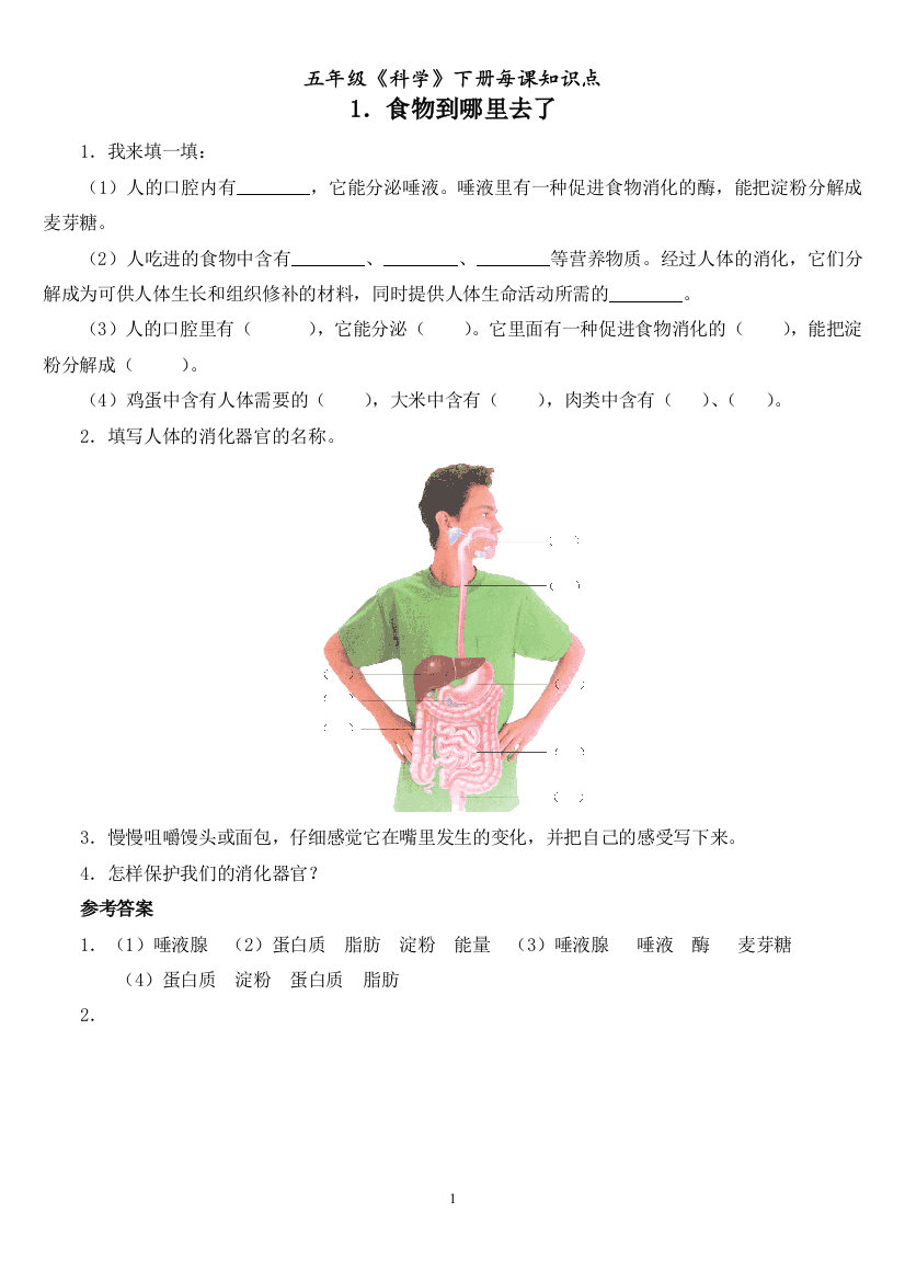 (完整版)青岛版五年级科学下册各课知识点