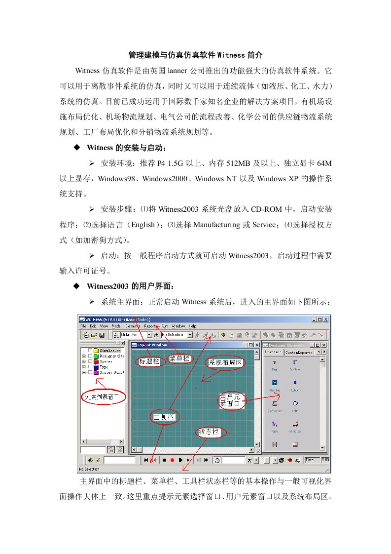 管理建模与仿真实验指导书：witness简介