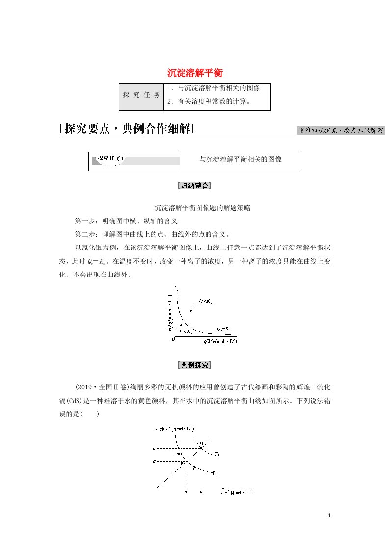 2021_2022学年新教材高中化学专题3溶液中的离子反应第4单元能力课时10沉淀溶解平衡学案苏教版选择性必修1