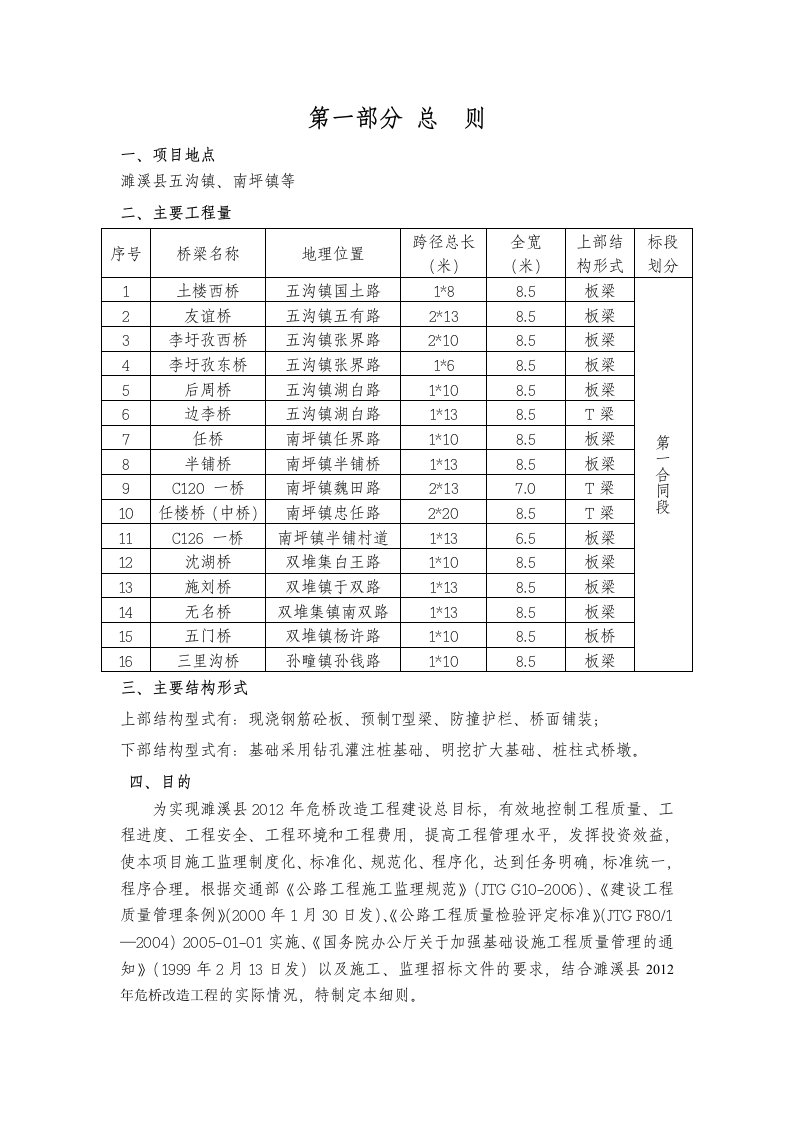 桥梁工程监理实施细则(最终)