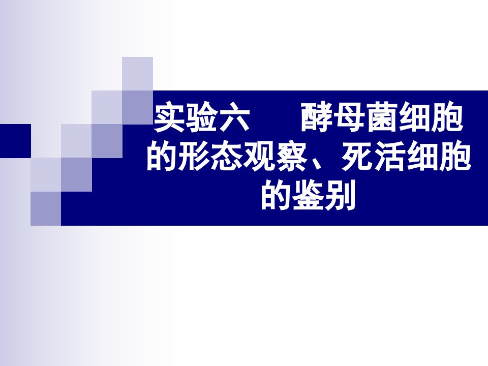 实验六酵母菌死活细胞鉴别