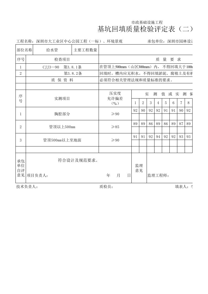 建筑工程-管坑回填质量检验评定