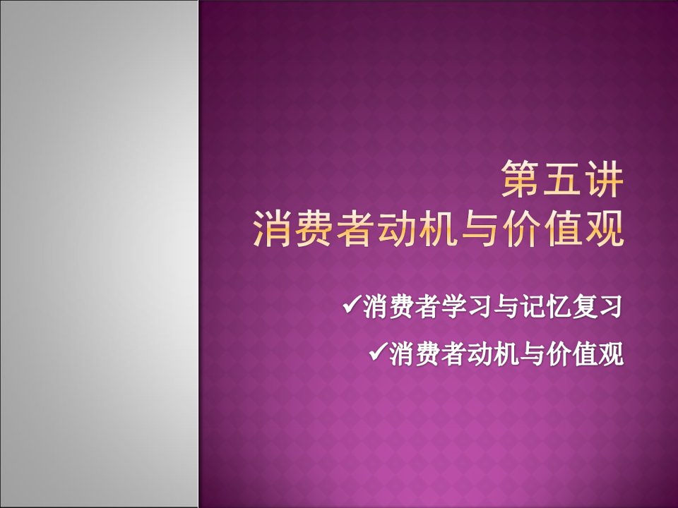 消费者动机与价值观