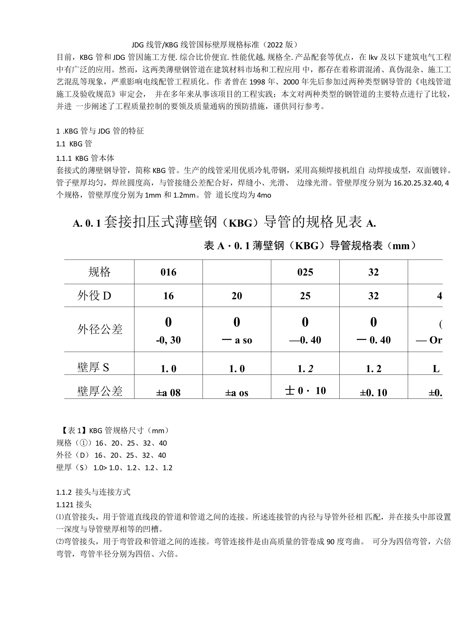 KBG线管国标壁厚规格标准(2022版)