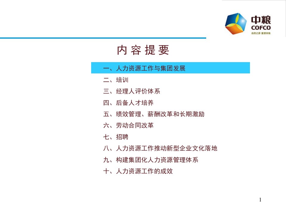 中粮集团人力资源介绍ppt课件