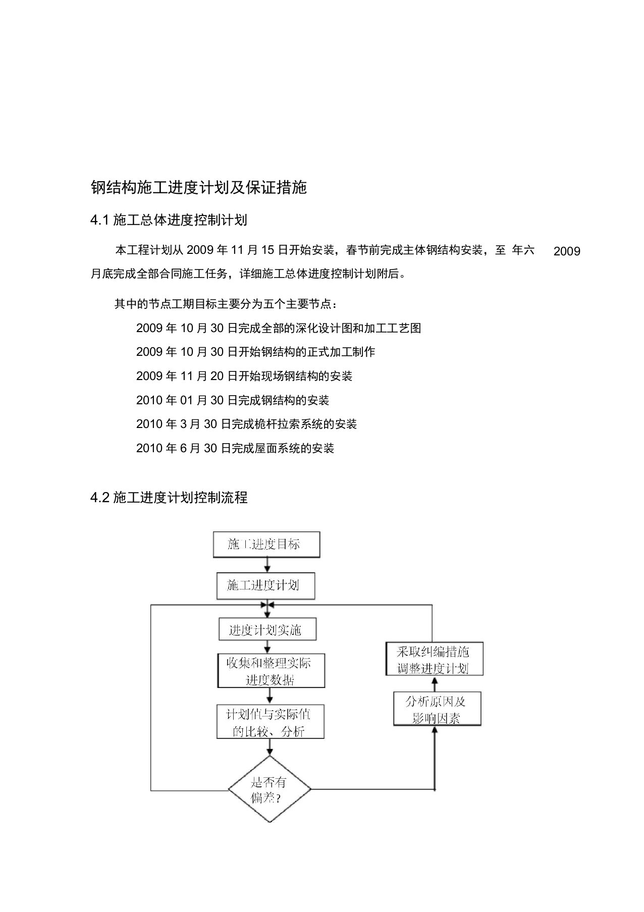 钢结构施工进度计划及保证措施