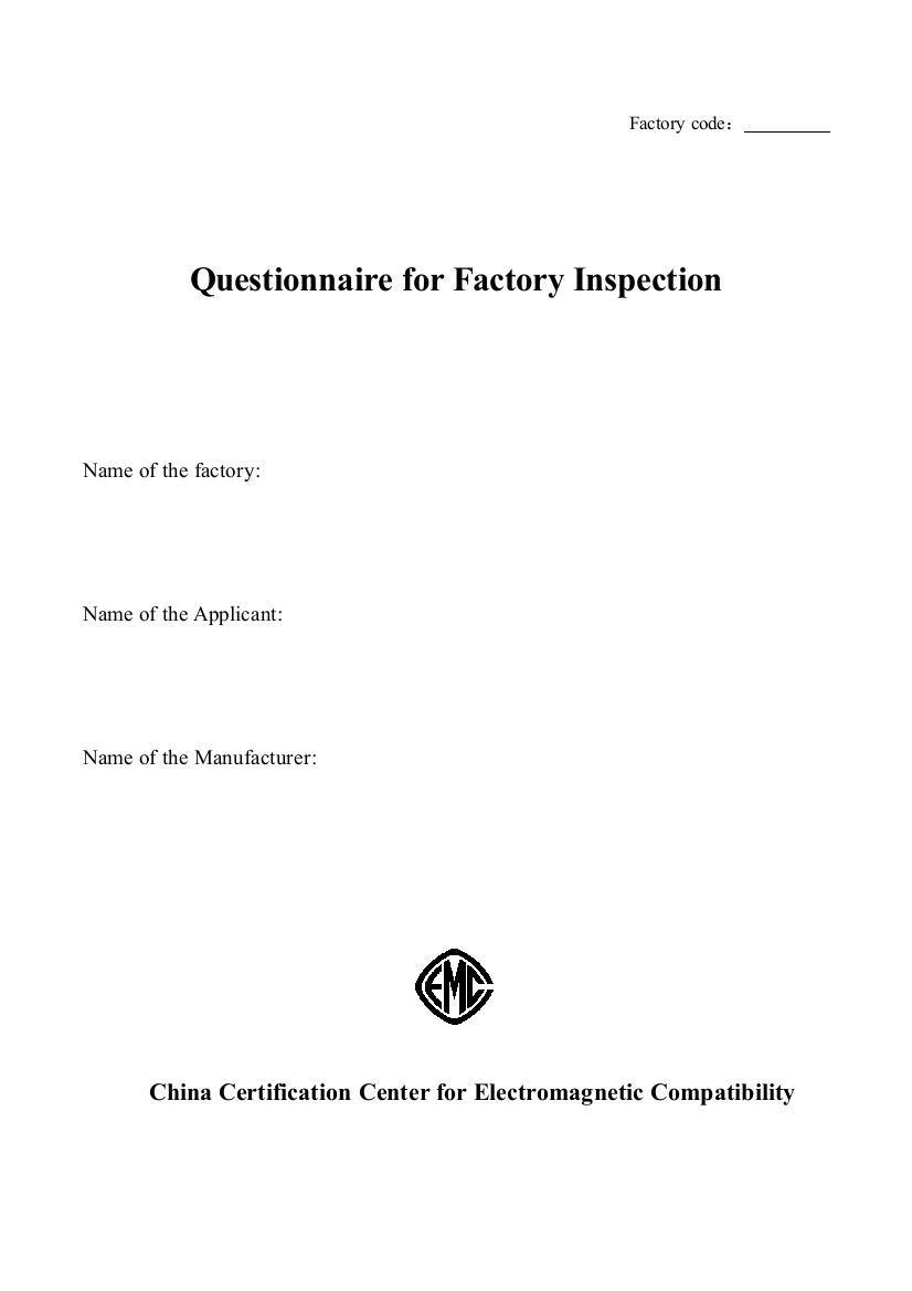 ccc工厂审查调查表英文版doc5