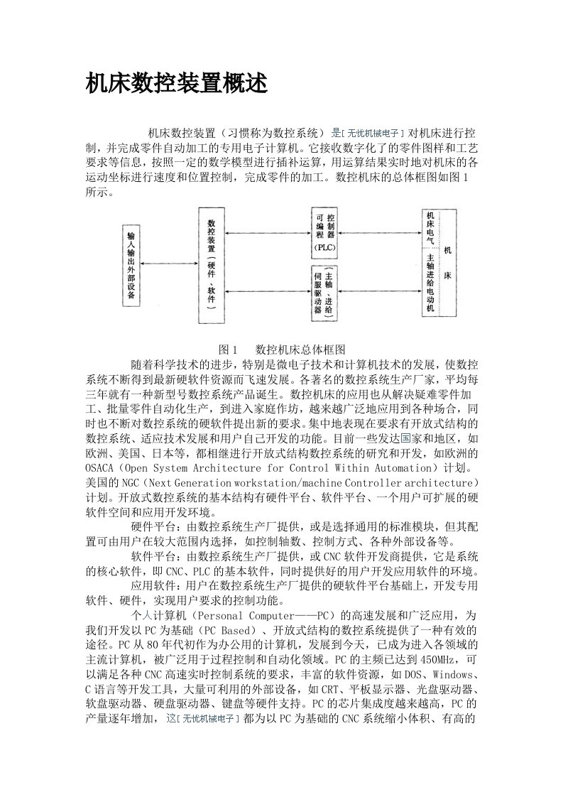 机床数控装置概述