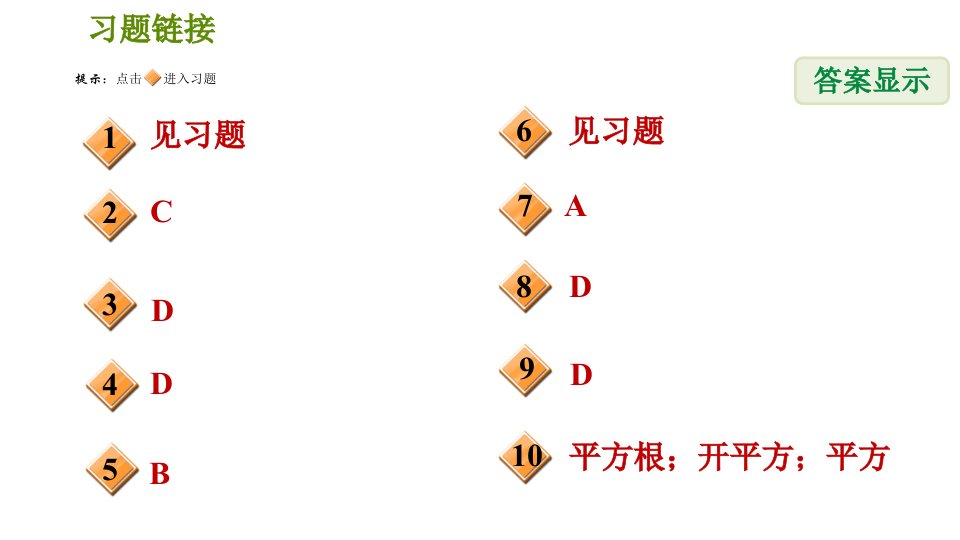 人教版七年级下册数学第6章6.1.3平方根习题课件