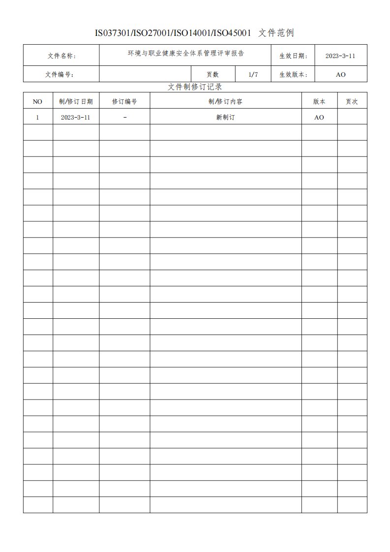 环境与职业健康安全体系管理评审报告