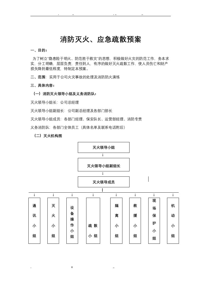 消防灭火应急疏散预案