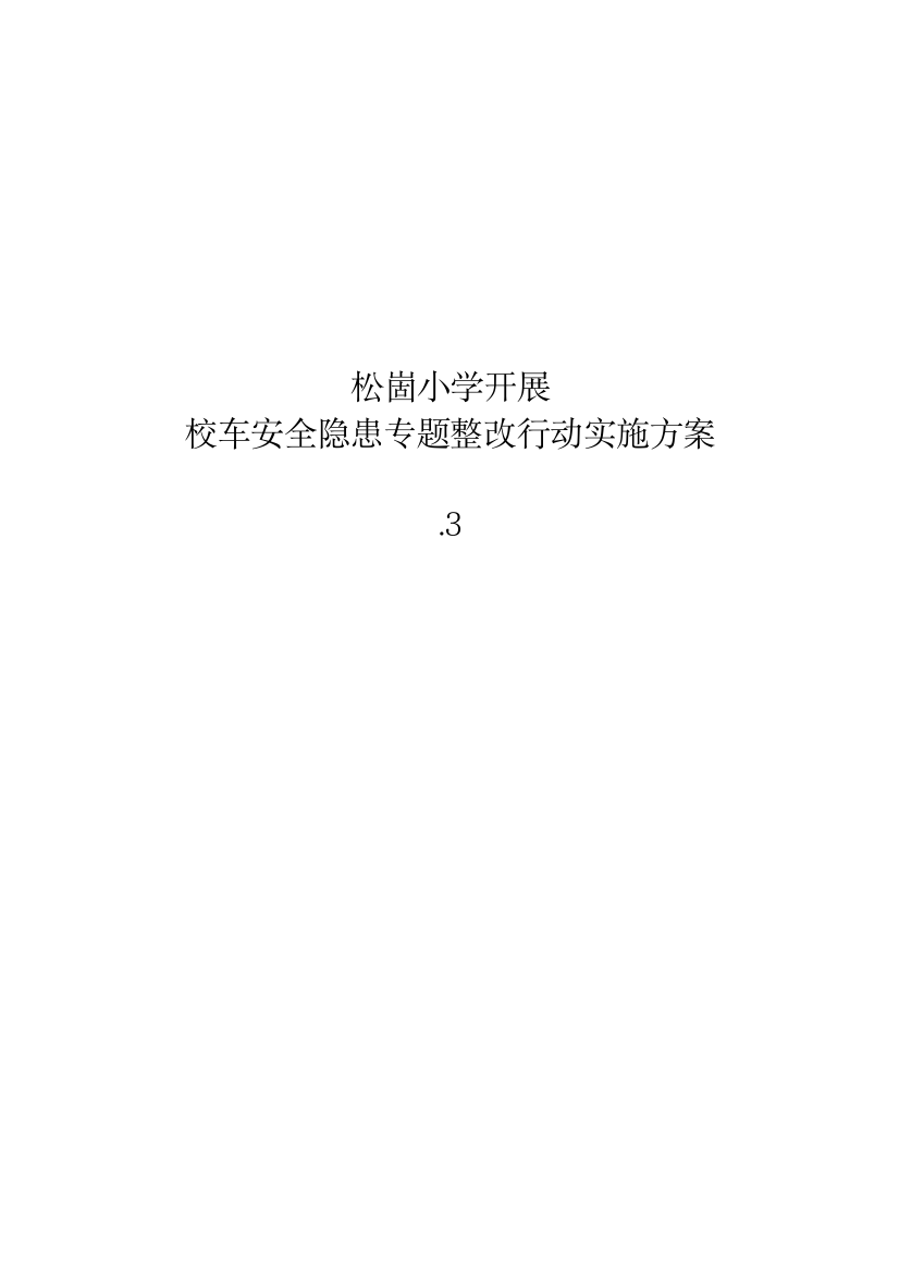 校车安全隐患专项整治行动实施专项方案