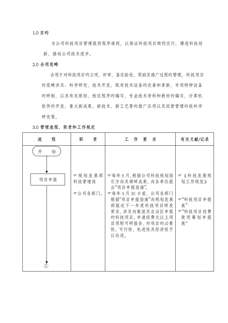 科技专项项目管理标准流程