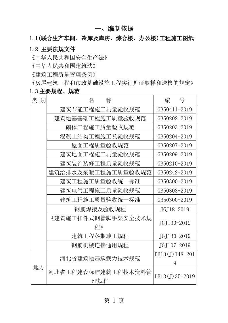 厂房办公楼及综合楼施工组织设计