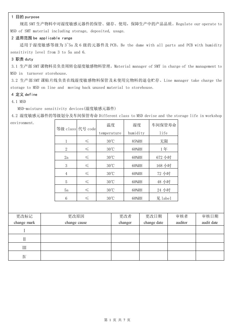 MSD要求等级