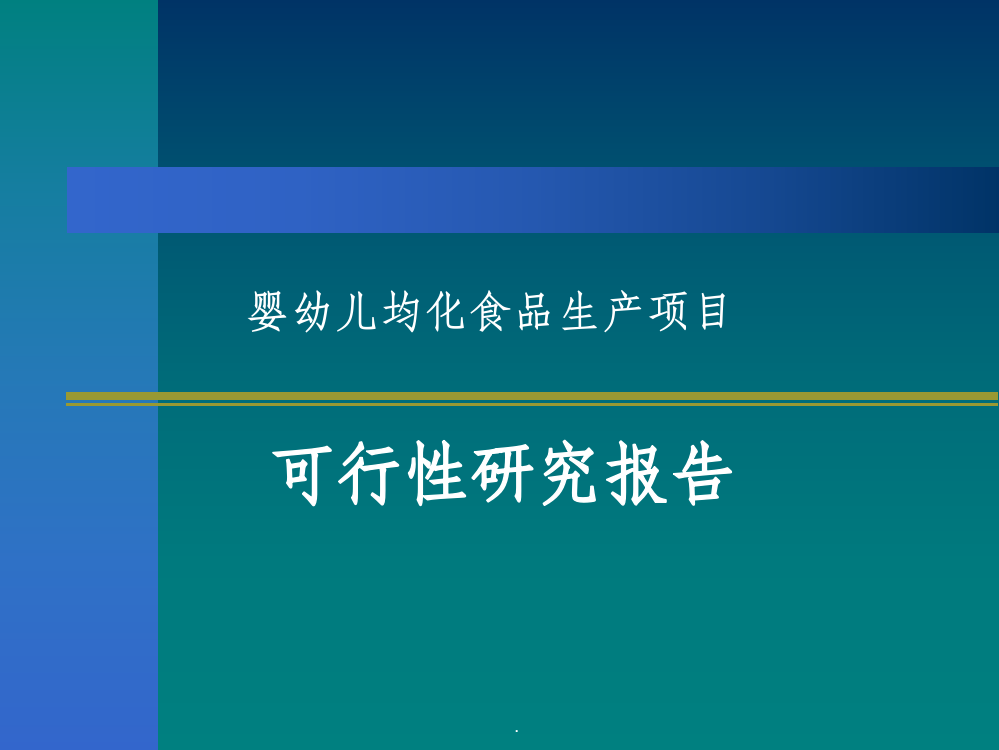 婴幼儿均化食品生产项目可行性研究报告ppt课件