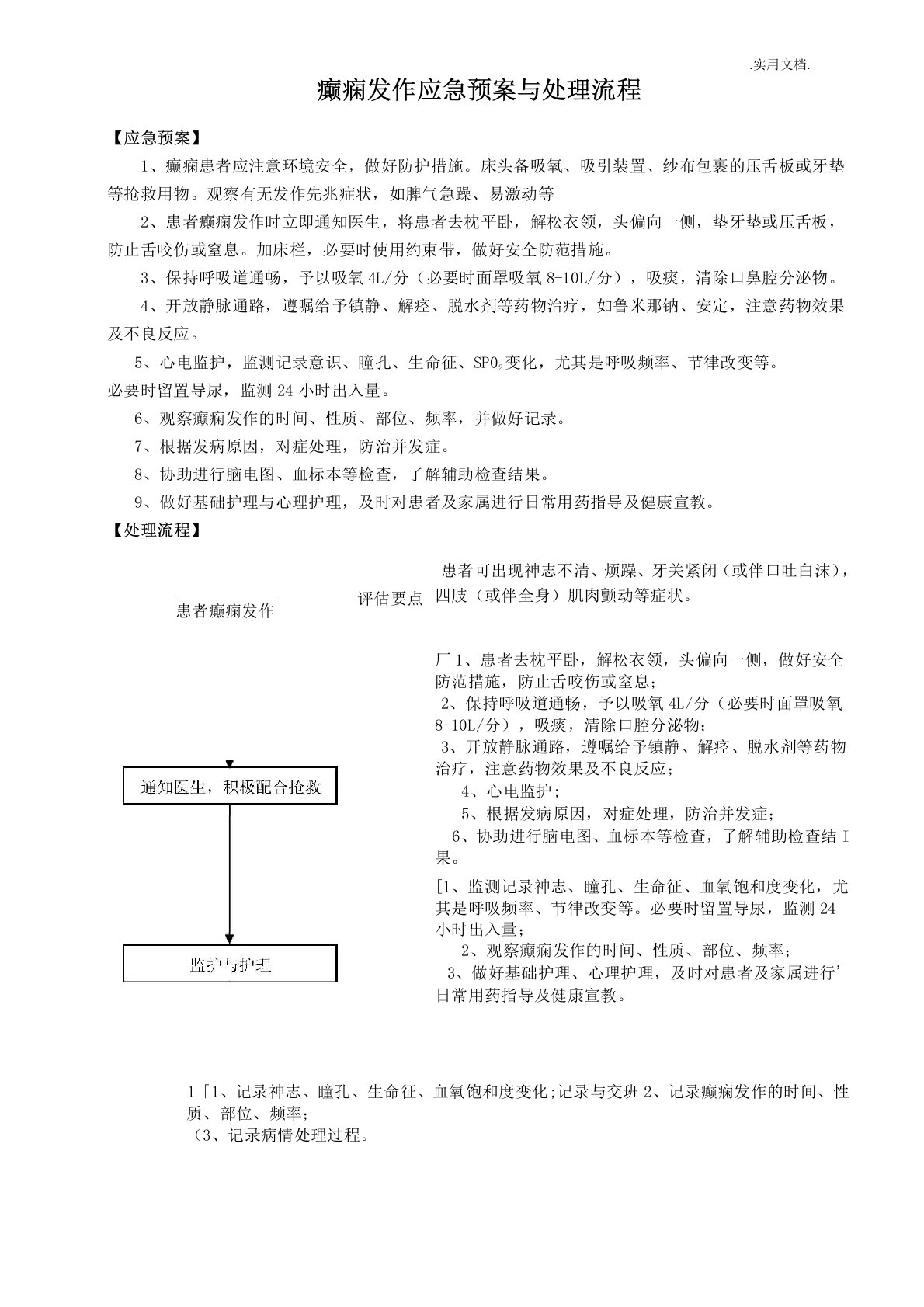 癫痫发作应急预案与处理流程