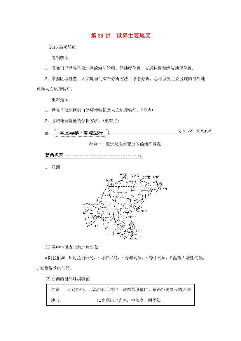 优化方案（新课标）高考地理大一轮复习