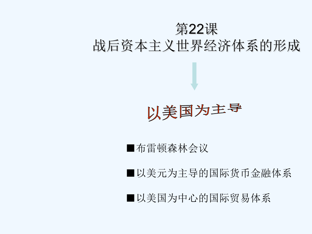 历史必修Ⅱ人教新课标第22课战后资本主义世界经济体系的形成课件（共27张）北京