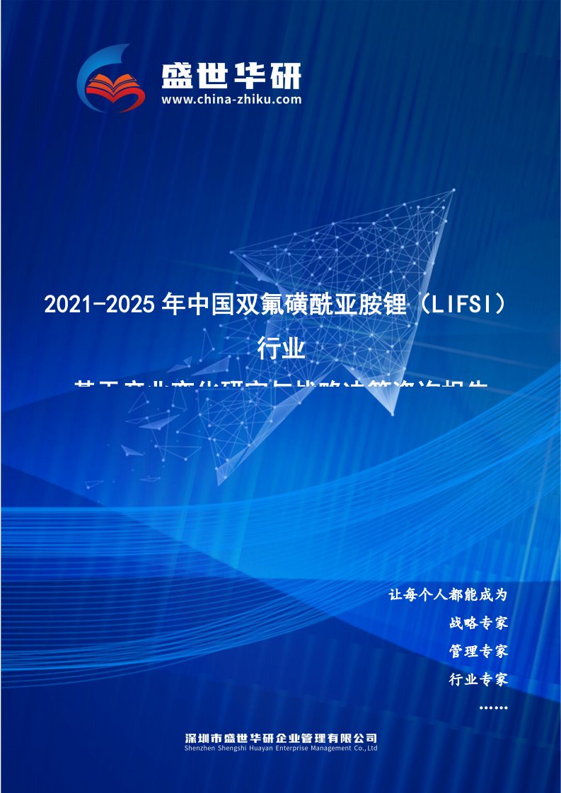 2021-2025年中国双氟磺酰亚胺锂（LiFSI）行业基于产业变化研究与战略决策咨询报告