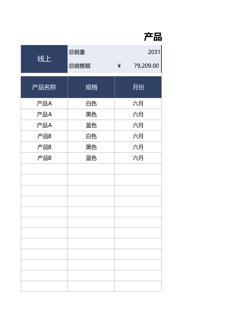 企业管理-产品销售业绩统计表3