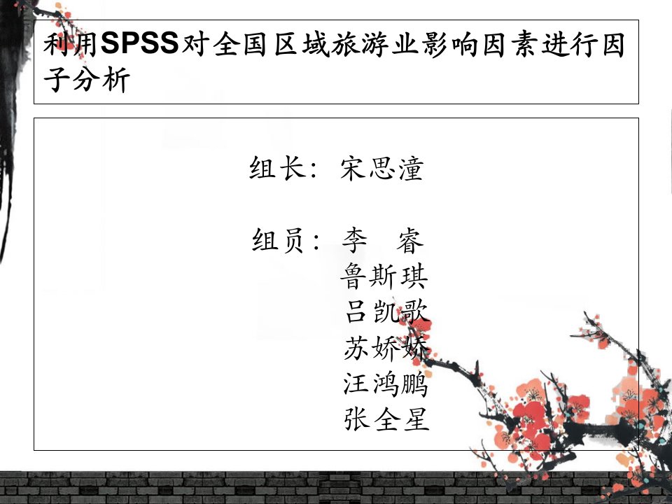 利用SPSS对全国区域旅游业影响因素进行因子分析