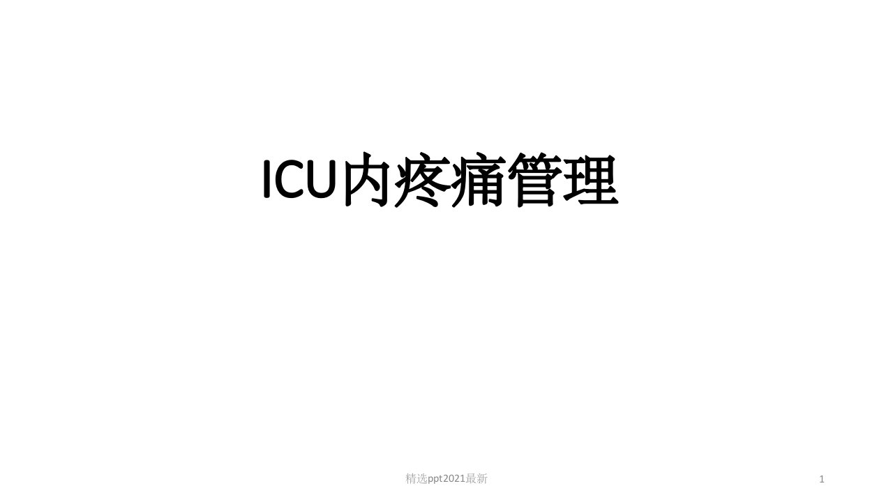 ICU内疼痛管理PPT课件