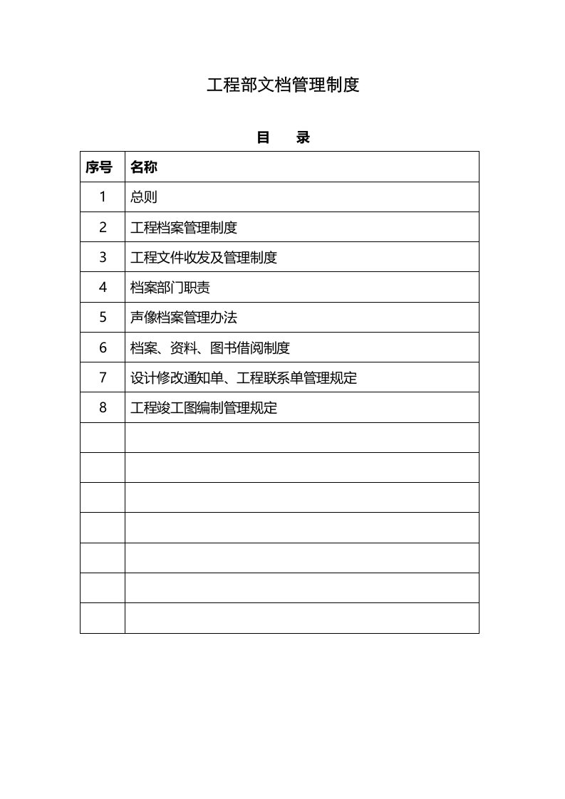 房地产公司工程文档管理制度