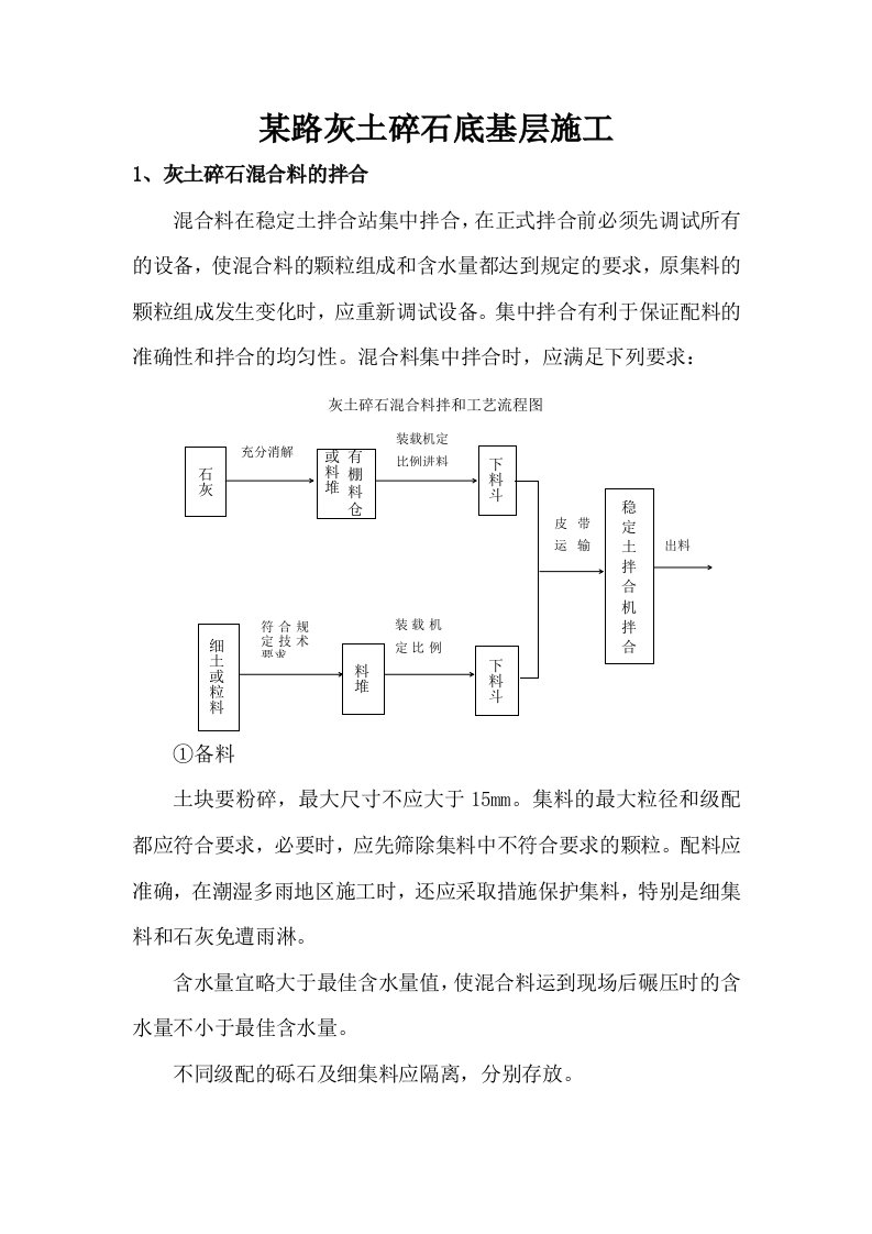 某路灰土碎石底基层施工