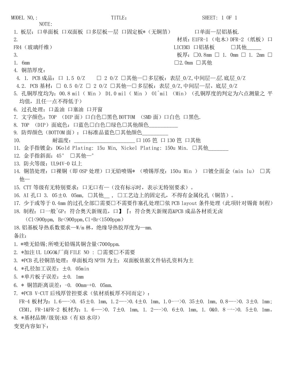 pcb板制作要求