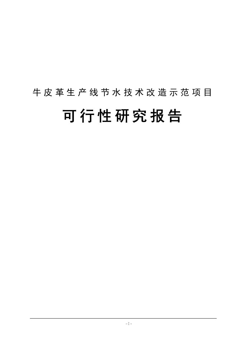 牛皮革生产线节水技术改造示范项目可行性论证报告